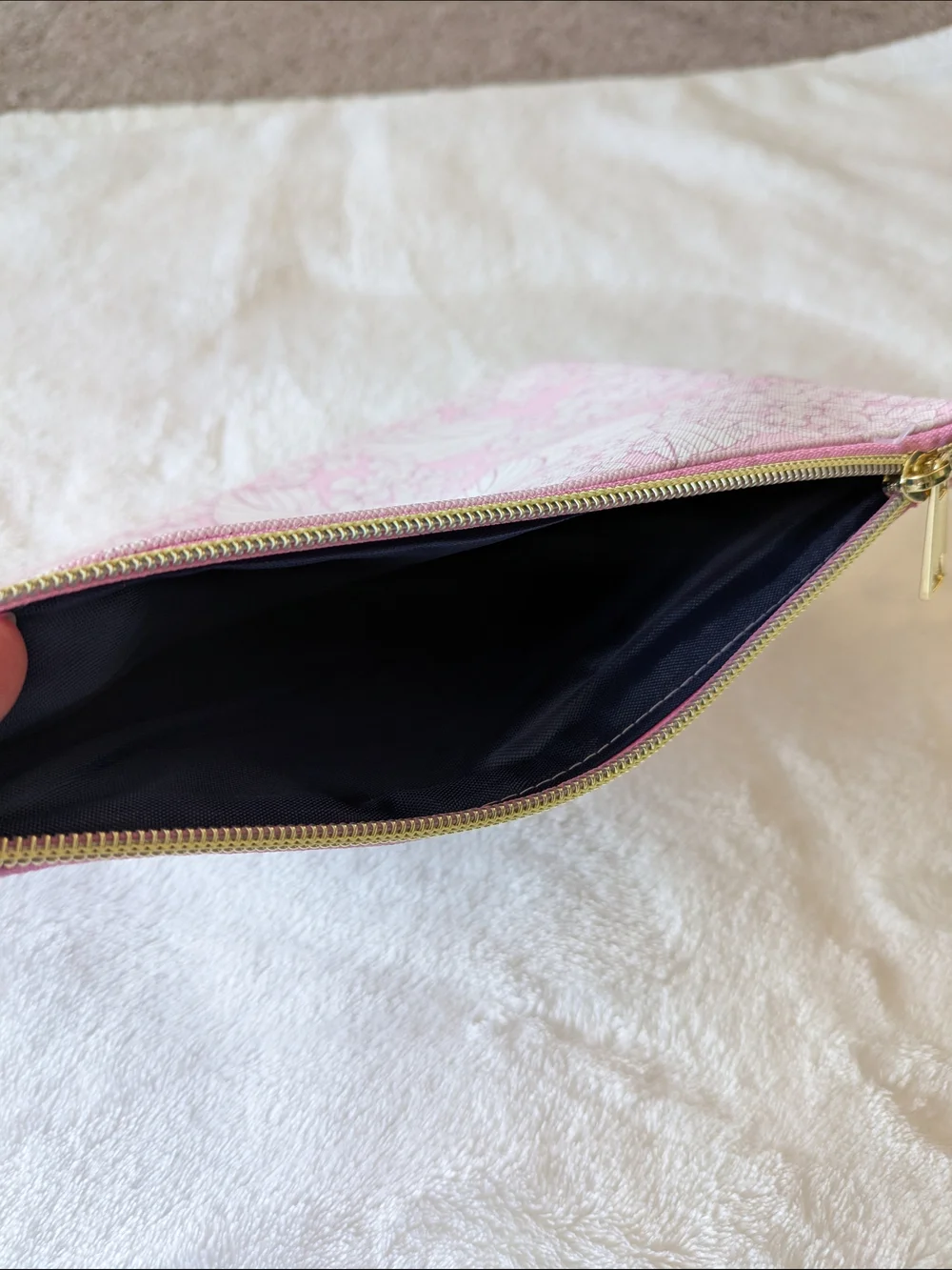 NWOT Pink Floral Zip Pouch